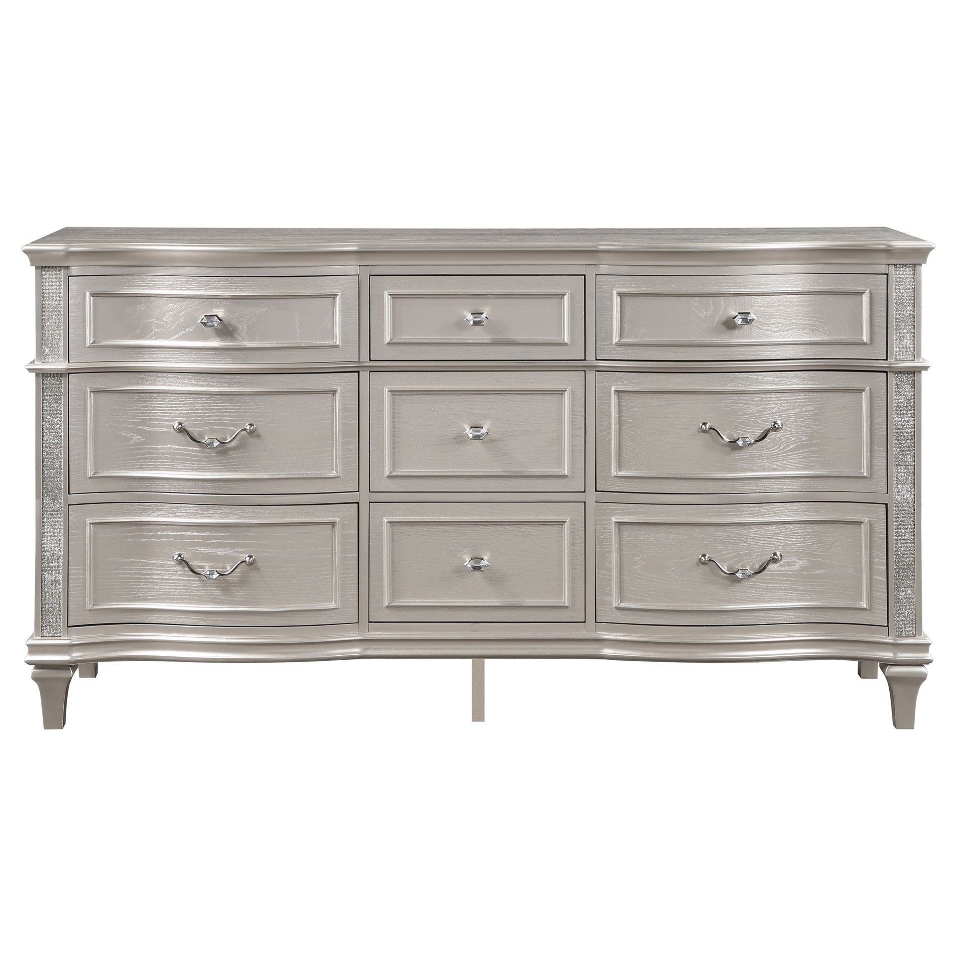 Katerina Silver Oak 9-drawer Dresser with Removable Jewelry Tray