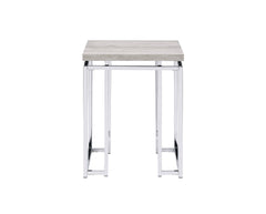 Chafik Natural Oak & Chrome Finish End Table