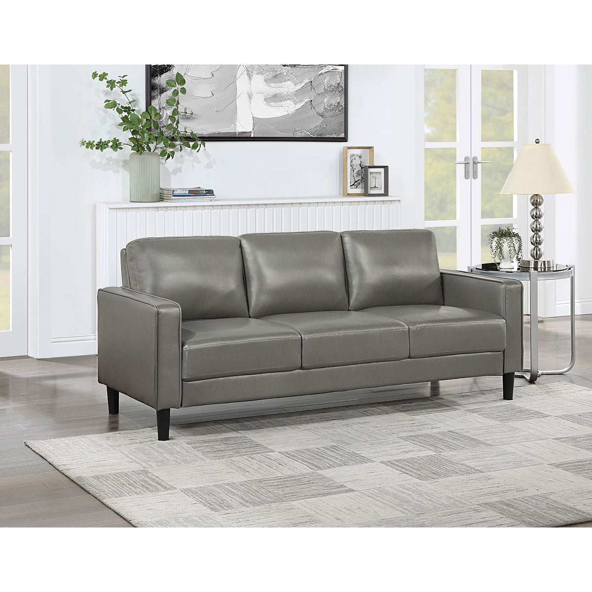 Farallone Grey Track Arm Sofa