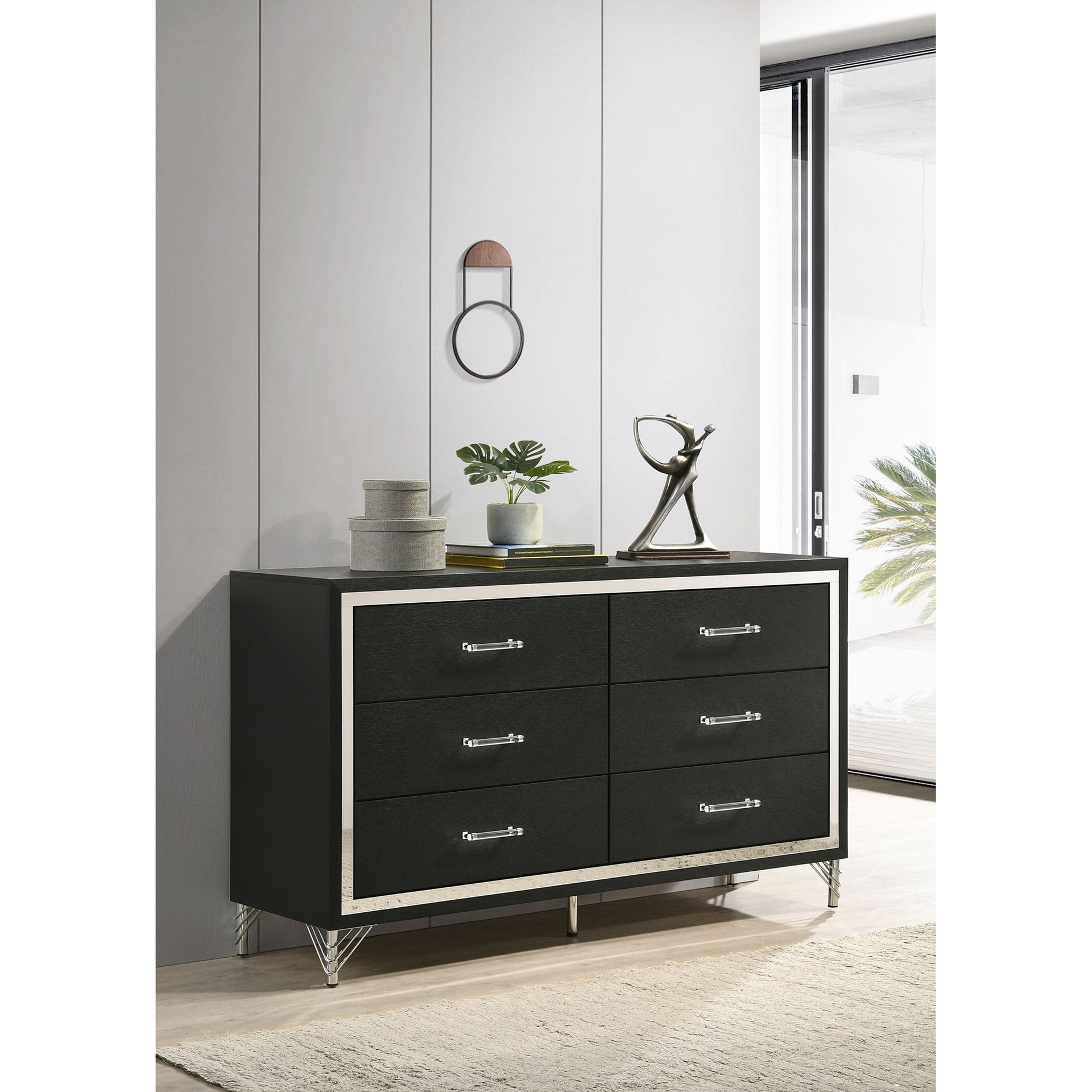 Malcolm Black 6-drawer Dresser Cabinet