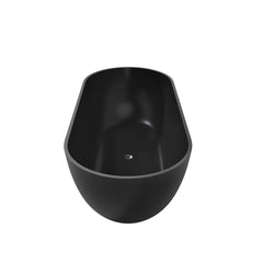 69 Inch Solid Surface Soaking Bathtub - Deep Soak Freestanding Tub