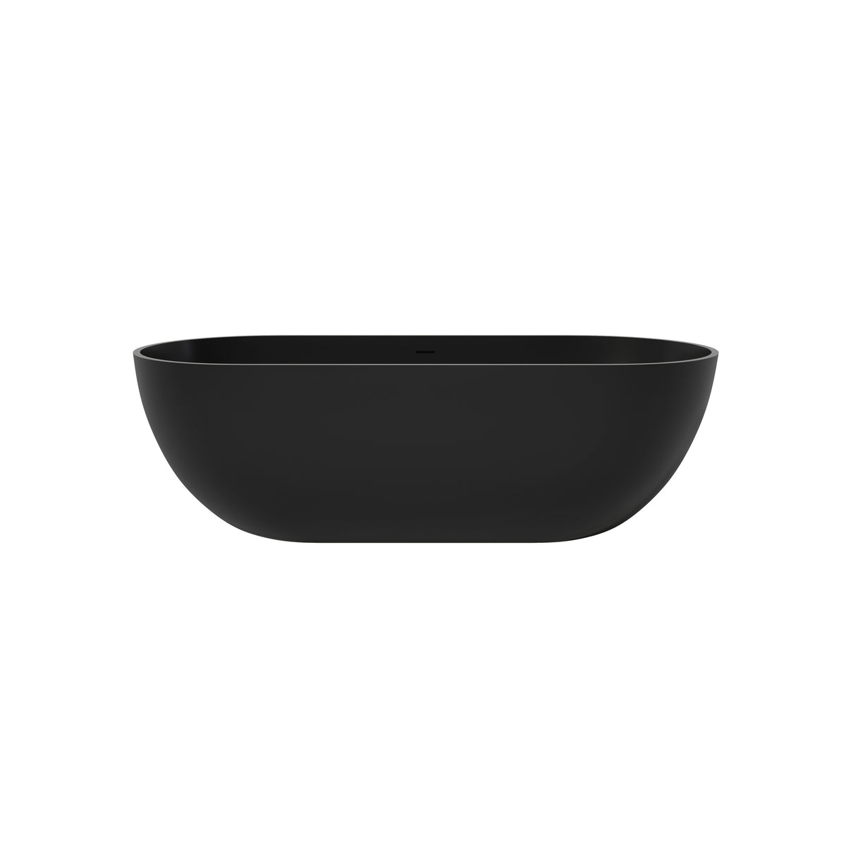69 Inch Solid Surface Soaking Bathtub - Deep Soak Freestanding Tub