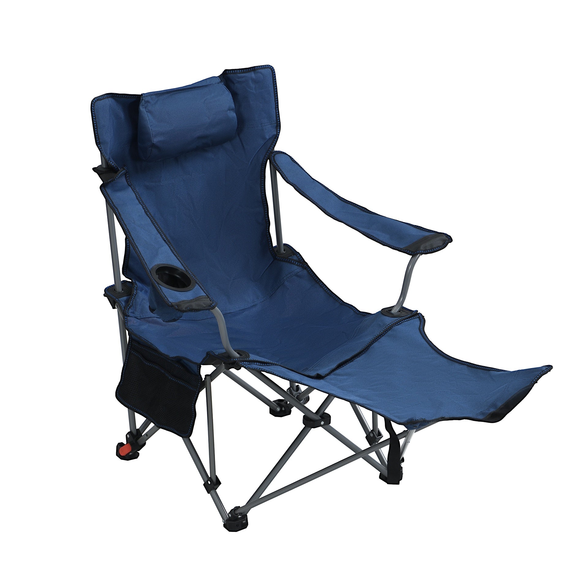 Outdoor Camping Chairs Folding/Portable/Adjustable reclining chair(Three-level adjustment), Side Pockets & Cup Holder,Carry Bag,Dark Blue