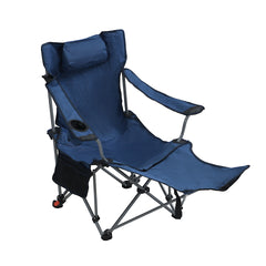 Outdoor Camping Chairs Folding/Portable/Adjustable reclining chair(Three-level adjustment), Side Pockets & Cup Holder,Carry Bag,Dark Blue