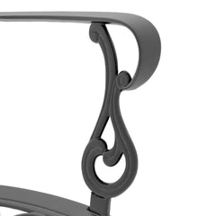 Cast Aluminum Patio Dining Chair 2PCS With Black Frame and Beige Cushions