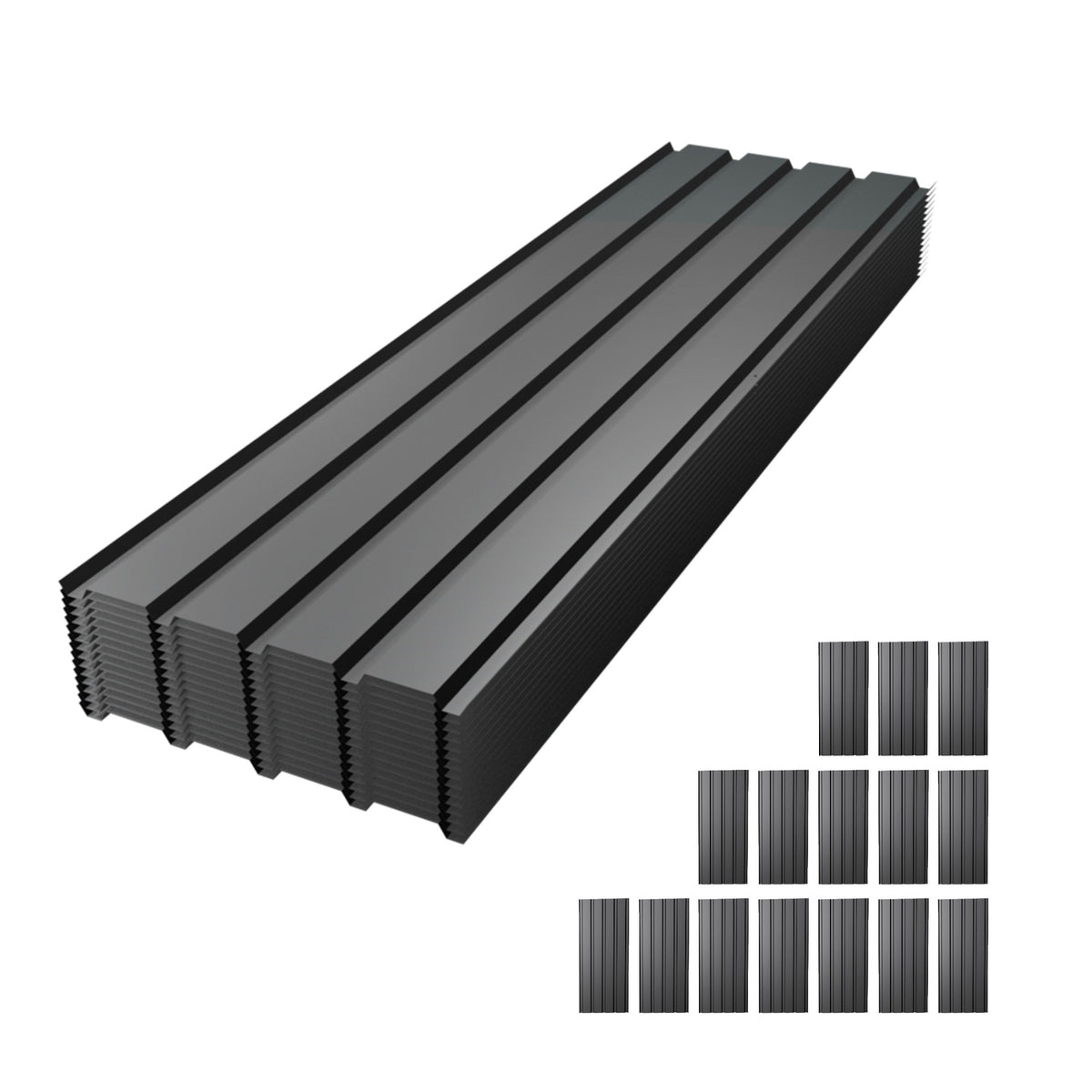 Metal Roof Panel Length 61IN 15PCS Galvanized Roof Panels  Waterproof Heavy Duty Metal Roof Panels for Outdoor House Storage Stables Patio Garages Sheds,Gray