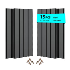 Metal Roof Panel Length 61IN 15PCS Galvanized Roof Panels  Waterproof Heavy Duty Metal Roof Panels for Outdoor House Storage Stables Patio Garages Sheds,Gray