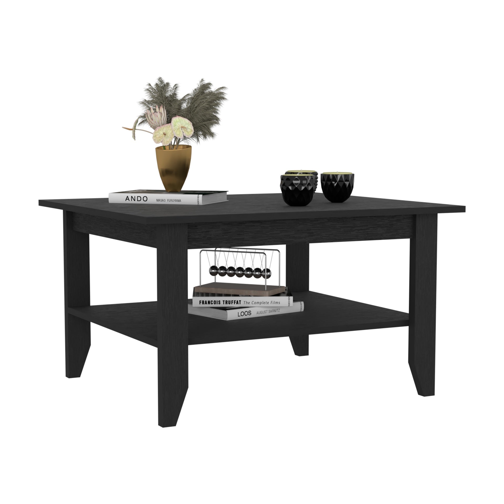 Coffee Table San Jose, One Shelf, Black Wengue Finish
