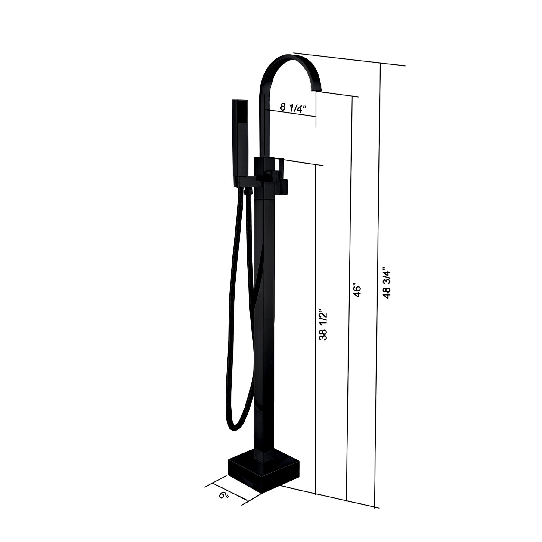 Freestanding Bathtub Faucet with Hand Shower
