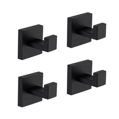 4 Pack Wall-Mounted Stainless Steel Bathroom Towel Hooks/Coat Hooks for Bathroom, Bedroom, Kitchen