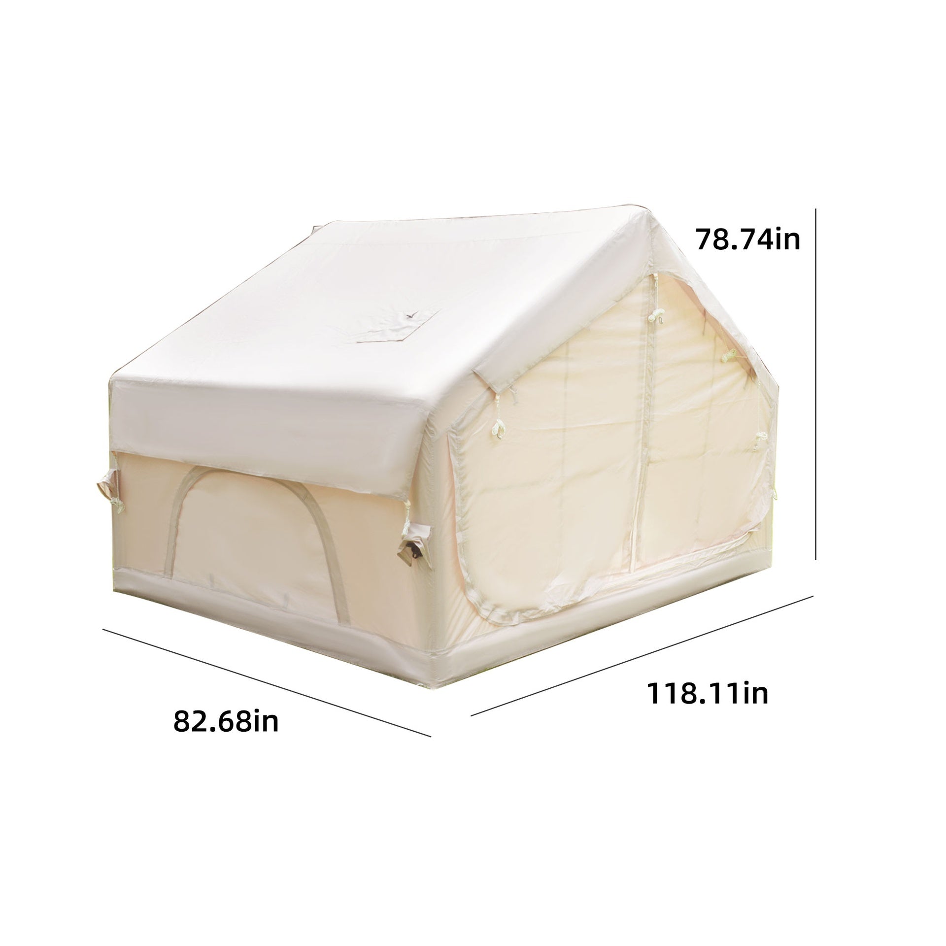6.3m ² Inflatable Camping Tent , 4 Season Waterproof Windproof, Clear Skylight & 420D Oxford Waterproof, Air Tent with Mesh Windows/Doors