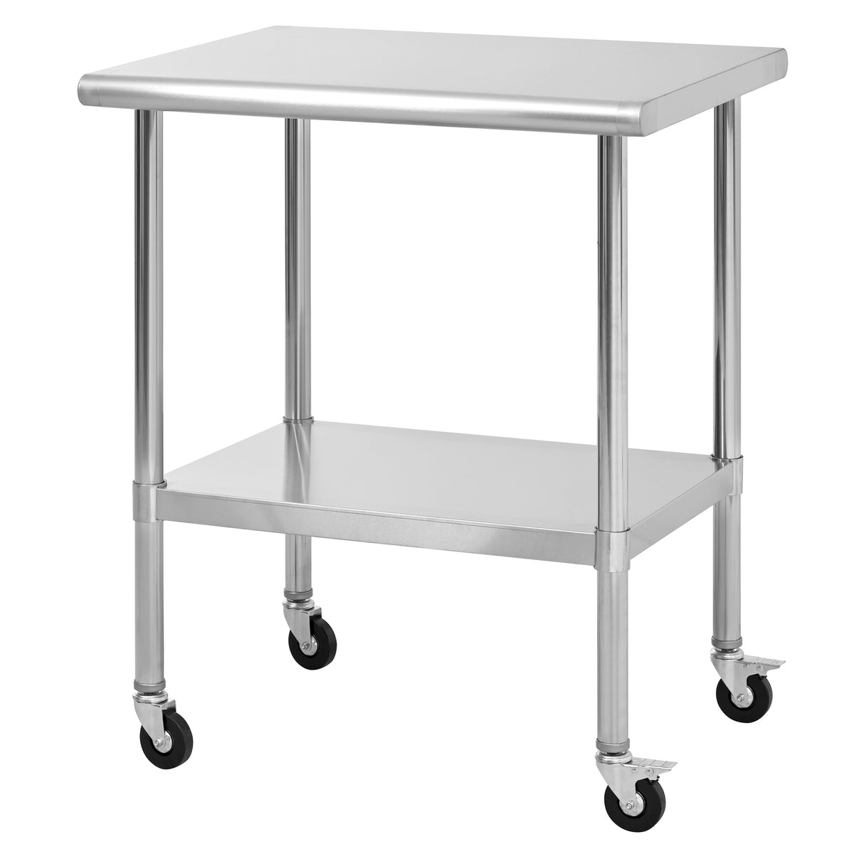 Stainless Steel Table with Wheels, Stainless Table for Prep & Work, 24x30x36 Inch Commercial NSF Metal Table for Restaurant Kitchen Hotel Garage