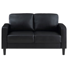 Farallone Black Upholstered Track Arm Loveseat