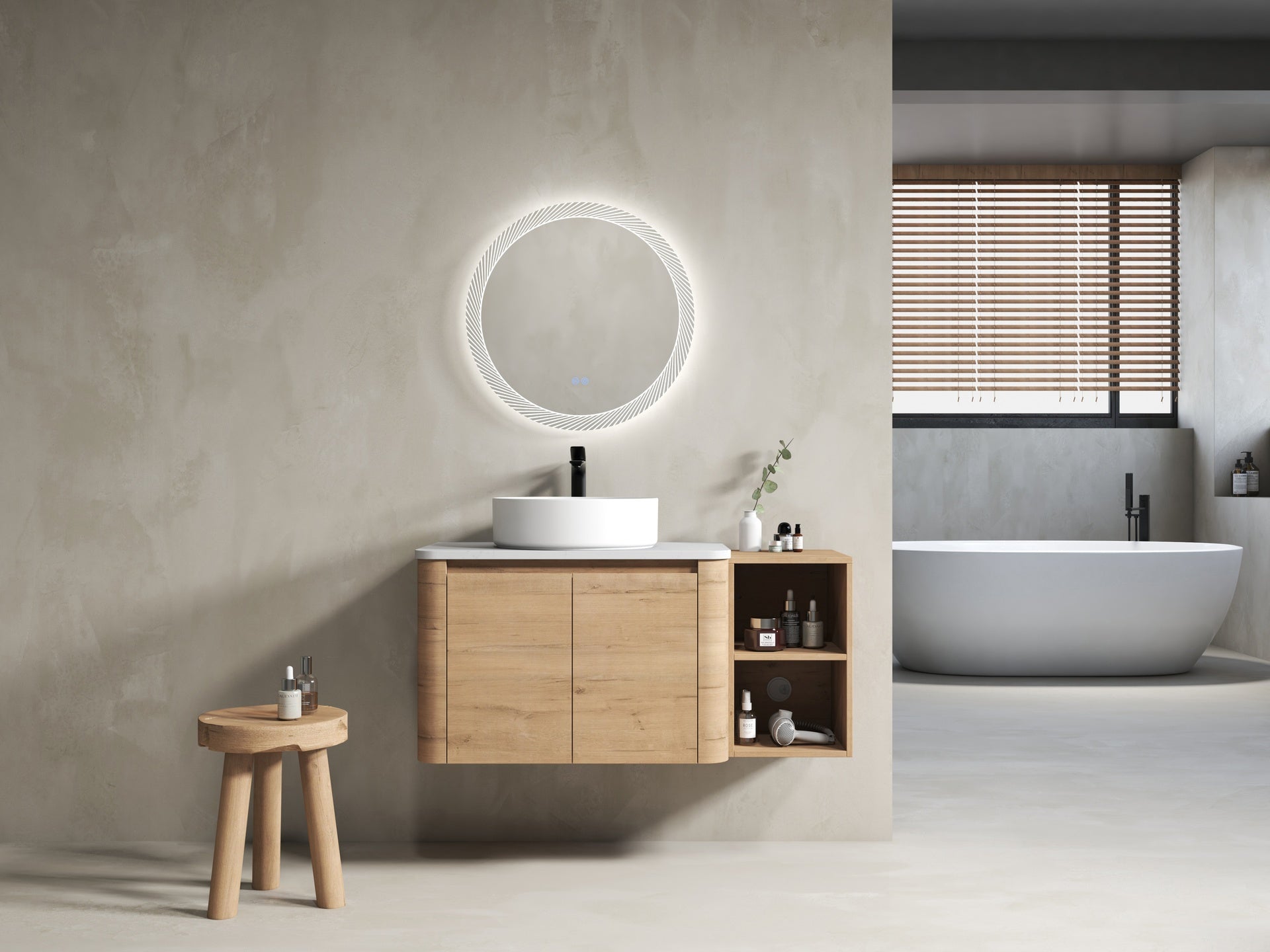42'' Wall-Mounted Bathroom Vanity With Ceramic Art Sink, and 1-Storage Shelves, 2-Soft-Close Door, KD-Packing, Plywood