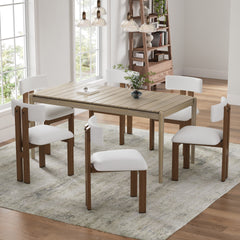 Upholstered Armless Dining Chairs With Metal Legs (Set of 2),White