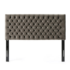 Tufted Upholstered Queen Size Bed Headboard in Modern Button Design, Adjustable Solid Wood Head Board, Solid Wood Head Board with Durable Metal Legs in Bedroom