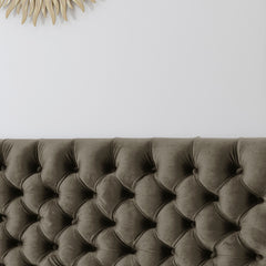 Tufted Upholstered Queen Size Bed Headboard in Modern Button Design, Adjustable Solid Wood Head Board, Solid Wood Head Board with Durable Metal Legs in Bedroom