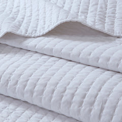 2 Piece Quilt Set White Twin/Twin XL