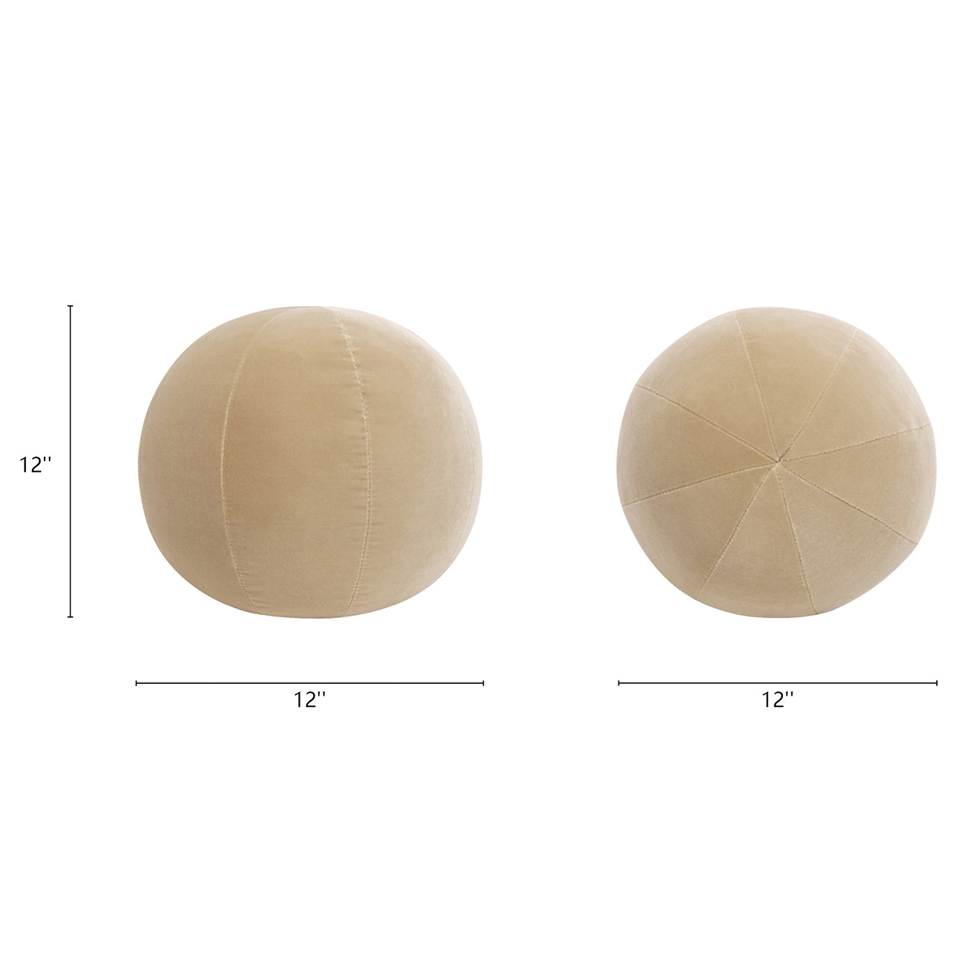Luna 12" Round Sphere Accent Ball Throw Pillow, Fawn Brown Performance Velvet