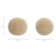 Luna 12" Round Sphere Accent Ball Throw Pillow, Fawn Brown Performance Velvet
