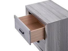 1pc Contemporary Nightstand End Table with Two Storage Drawers Gray Rustic Finish Bedroom Wooden Furniture