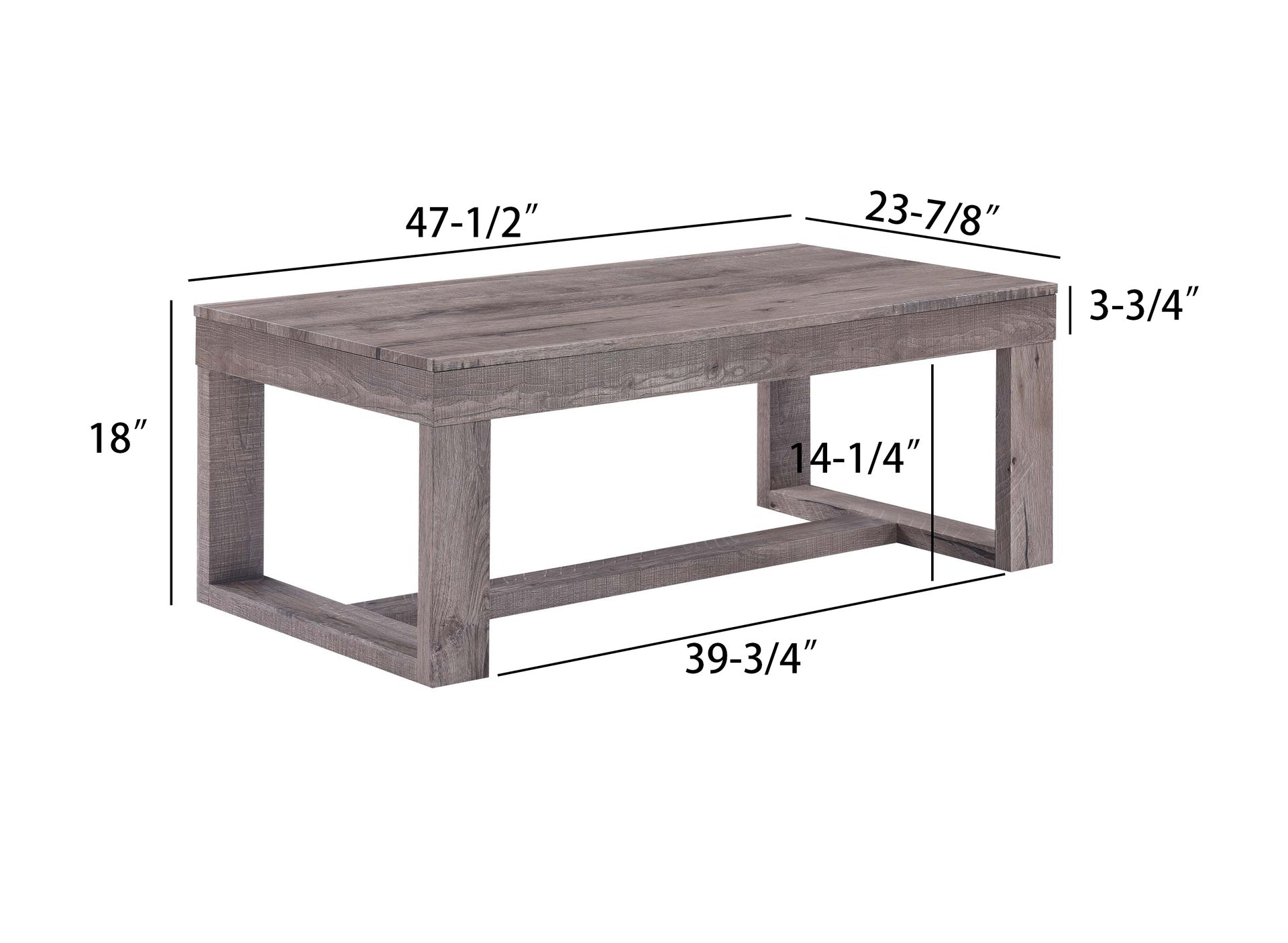 1pc Contemporary Coffee Table Rustic Brown Gray Tan Finish Living Room Wooden Furniture