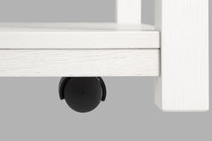 1pc Farmhouse Style Brown Coffee Table with White Base Rectangular Table Top Comes with Casters Wooden Living Room Furniture