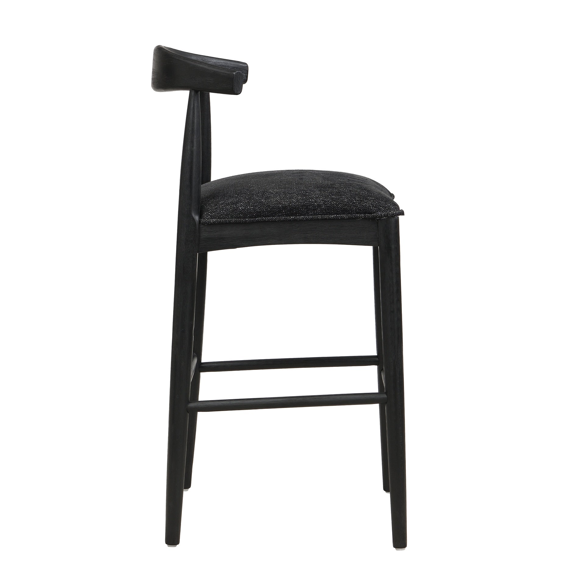 BAR STOOL IN BLACK FABRIC (SET OF 2)