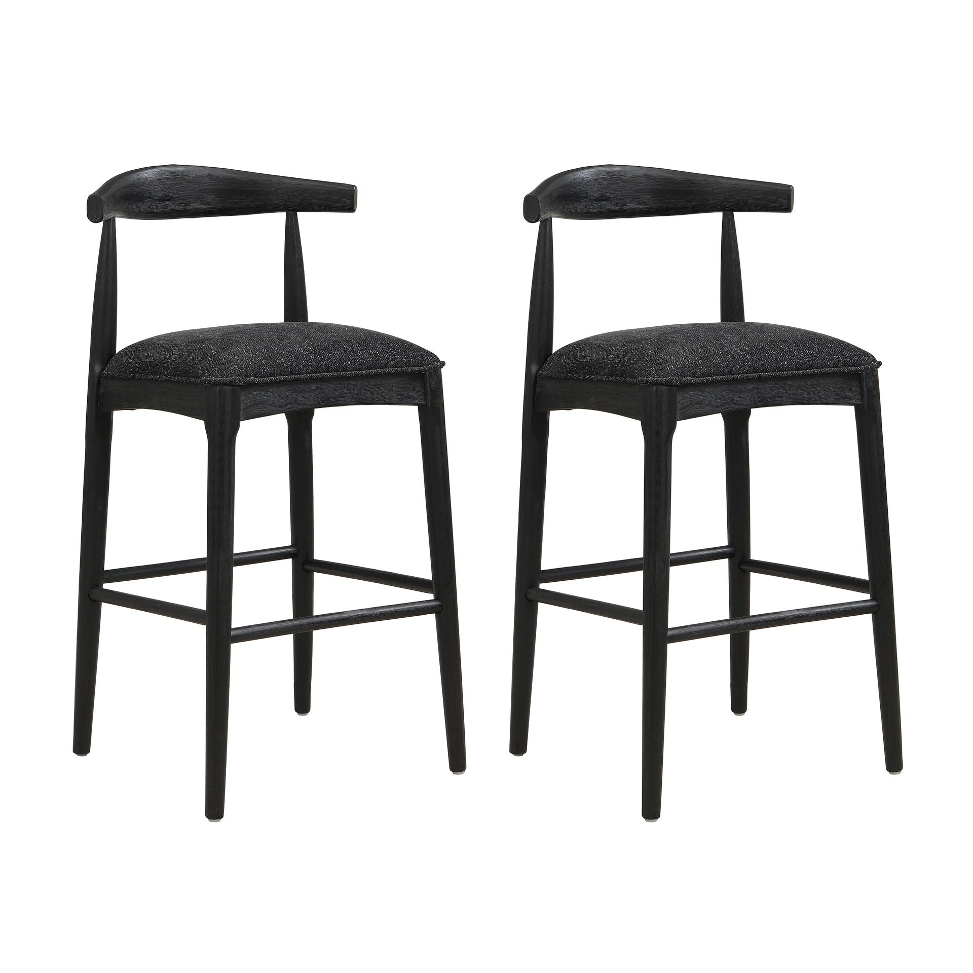 BAR STOOL IN BLACK FABRIC (SET OF 2)