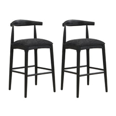 BAR STOOL IN BLACK FABRIC (SET OF 2)