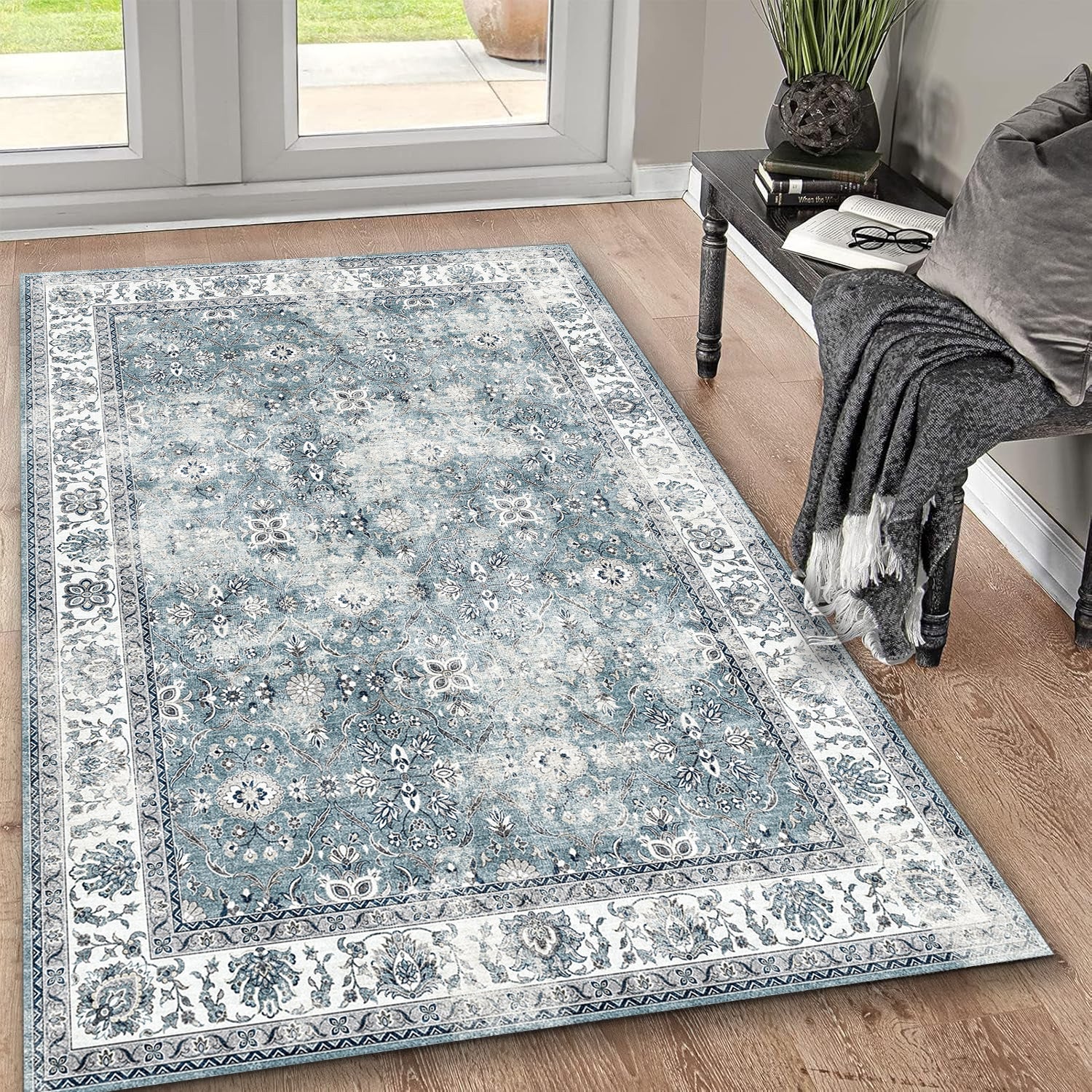 TOUCAN K4640A-19 - 5' x 7' Washable Non-Slip Area Rug