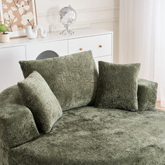 Round Accent Chair, 360 Swivel Chenille Barrel Chair, Fluffy Modern Sleeper for Living Room, Bedroom, Reading Room and Lounge