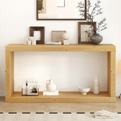 U_STYLE Modern Minimalist Entrance Table, Square Shaped Fashion Design, Easy to Assemble, Suitable for Entrance, Corridor, Living Room, Foyer