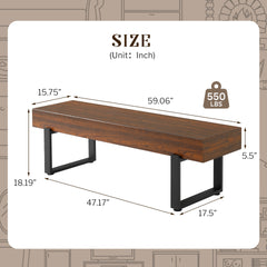 59" Wood Bench for Bedroom End of Bed, Farmhouse Indoor Kitchen Table Benches,Versatile Modern Shoe Bench for Entryway, Espresso
