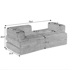 Loveseat Sofa, Cloud Boneless Couches for Living Room, Modern Modular Sectional Sofa, Oversized