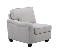 Leo 125" Light Gray Linen 8Pc Modular L-Shape Sectional Sofa and Ottoman