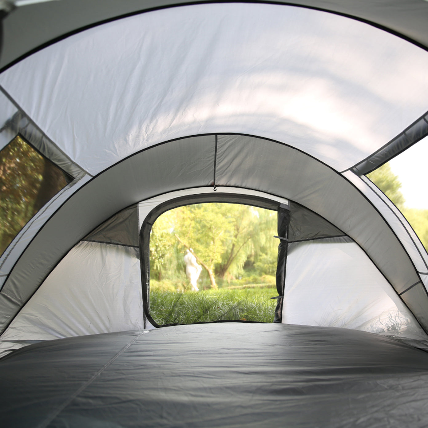 4-6 Persons White + Gray Pop-Up Boat Tent
