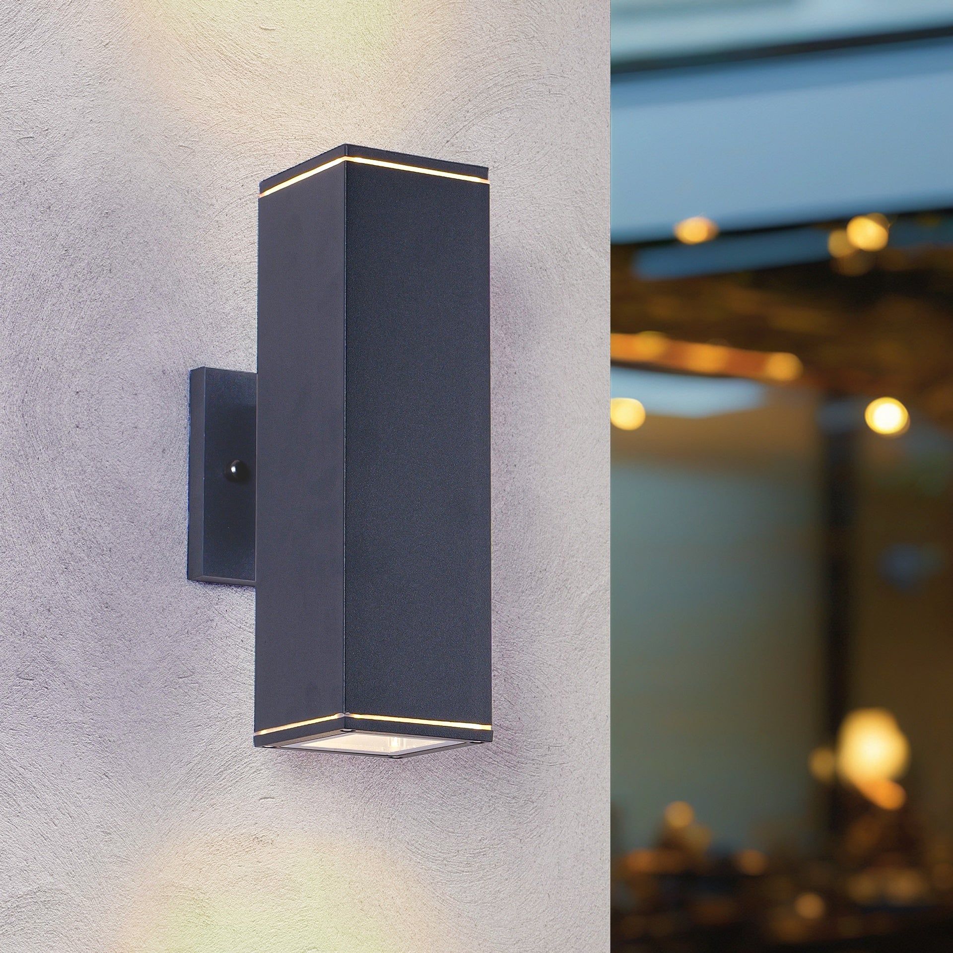 12in Outdoor Wall Lights 2 Packs,Modern Square Outdoor Porch Light,Square Cylinder Up Down Lights Aluminum Waterproof Wall Lighting Exterior Light for Porch Patio Garage(no bulb)