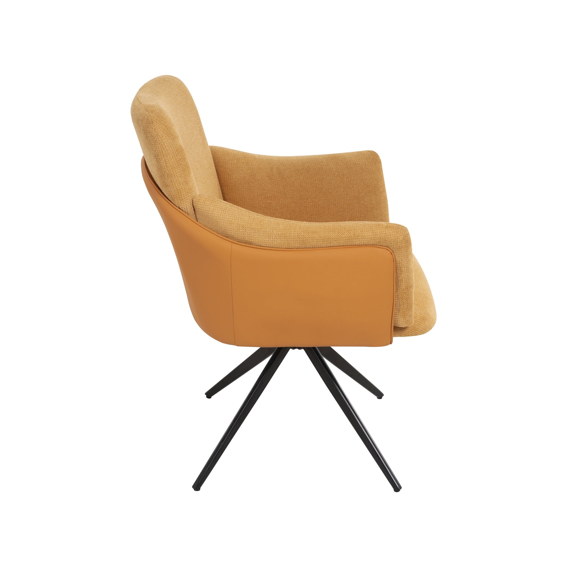 360° Swivel Home Office Desk Chairs Set of 2,Modern Dining Chairs with Arm, Upholstered Bedroom Chairs with Metal Base,Makeup Chair for Vanity, for Living Room, Bedroom,Study Room,Dining Room(Orange)