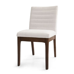 7-Pieces Upholstered Dining Set With Rubberwood Frame, Light beige+Walnut+Black