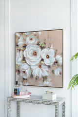 36" x 36" Square Framed Wall Art Flower Canvas Print, Home Decor for Living Room Kitchen Foyer Office