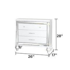 Sterling Modern style Mirror Framed Nightstand Made with Wood in White(Includes 1 Nightstand) same asG150108475 (NJ inventory)