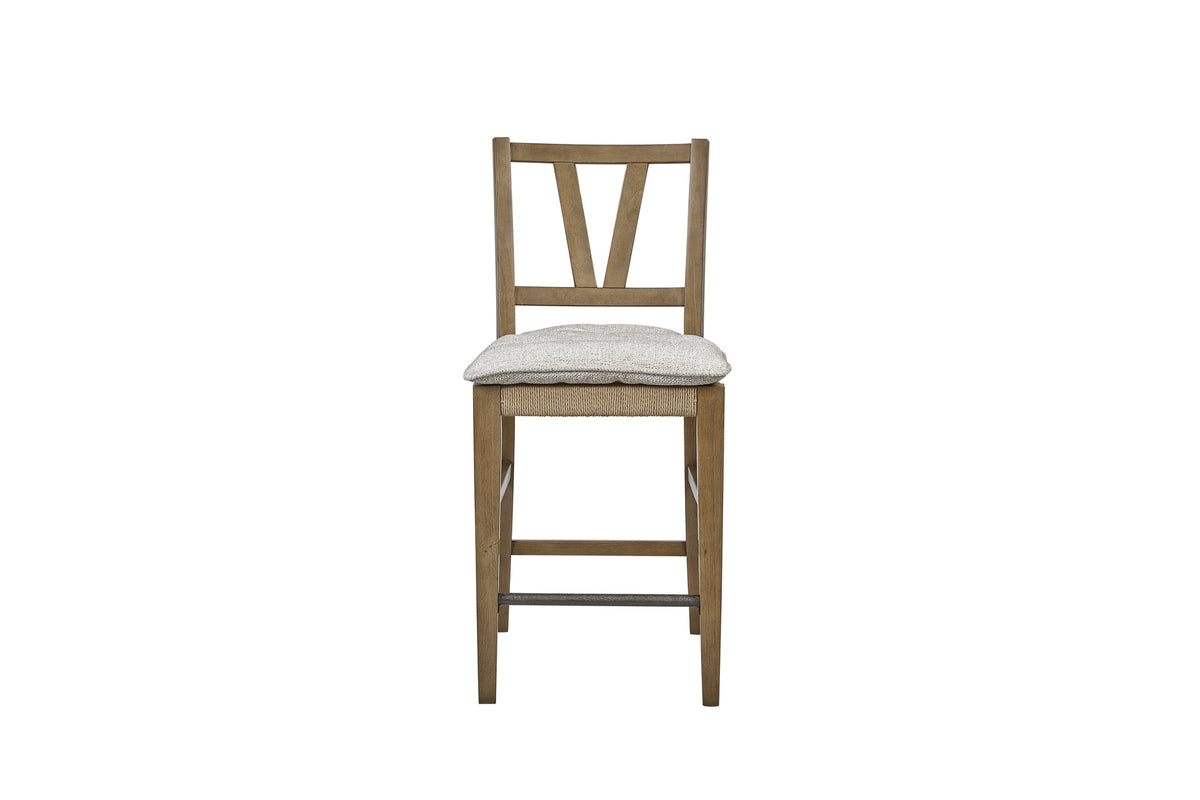 Counter Height Slat Back Chair - Almond (Set of 2)