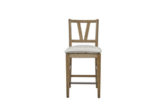 Counter Height Slat Back Chair - Almond (Set of 2)