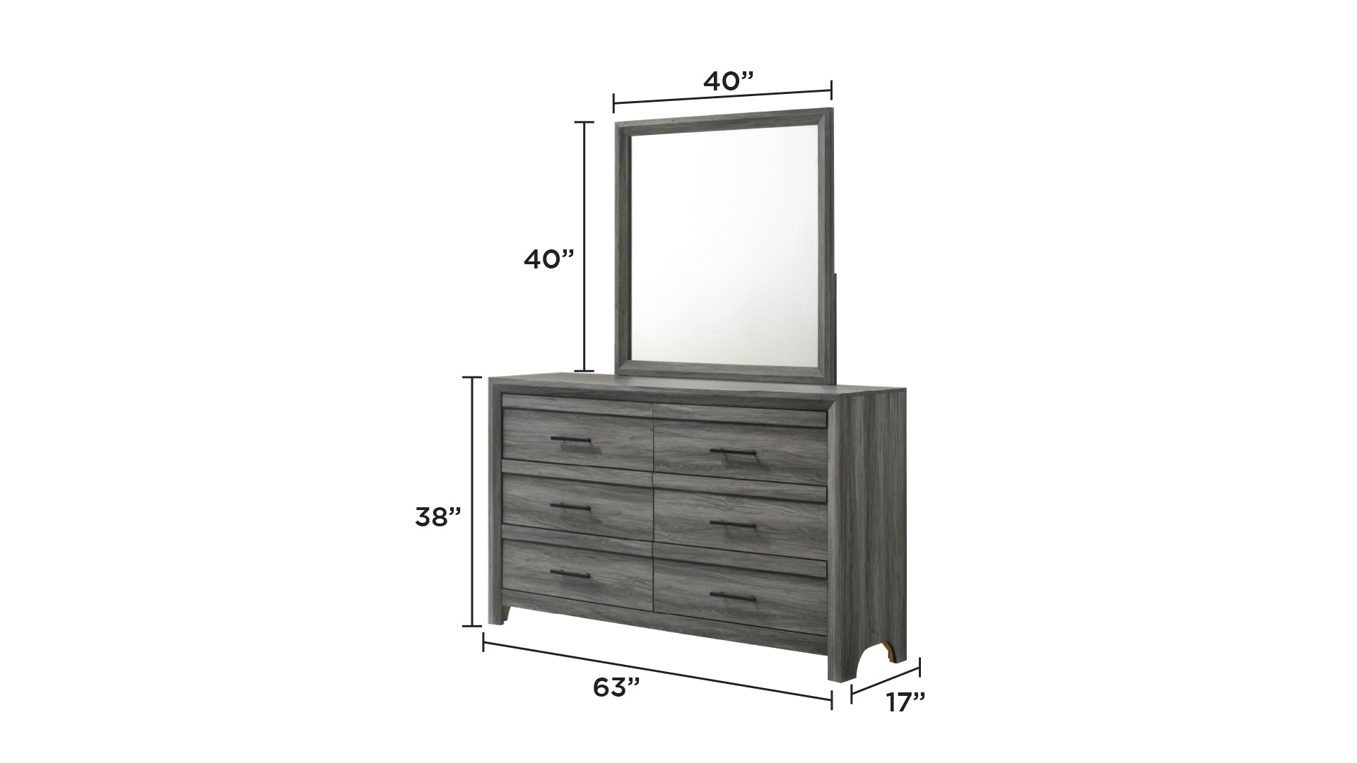 Denver Modern Style 4 Pc Queen Bedroom Set Made with Wood in Gray(NJ INVENTORY)