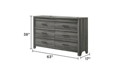 Denver Modern Style 4 Pc Queen Bedroom Set Made with Wood in Gray(NJ INVENTORY)