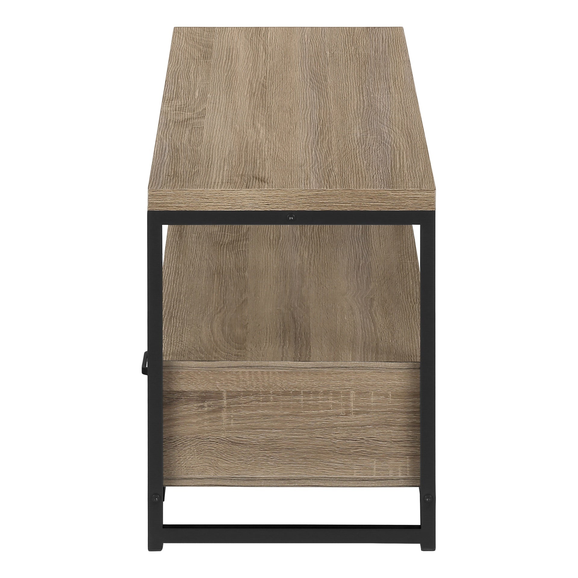 Tv Stand, 48 Inch, Console, Media Entertainment Center, Storage Drawers, Living Room, Bedroom, Brown Laminate, Black Metal, Contemporary, Modern