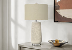 Lighting, 31"h, Table Lamp, Cream Ceramic, Beige Shade, Contemporary