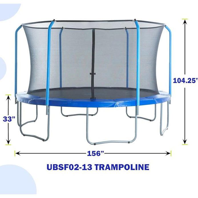 UB 13FT trampoline inner safetynet with powder coating-Blue--Pumpkin-A+B