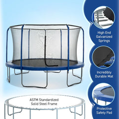 UB 13FT trampoline inner safetynet with powder coating-Blue--Pumpkin-A+B